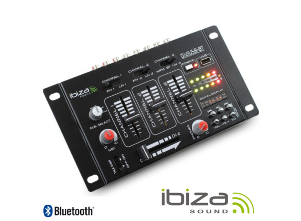 Ibiza Mesa de Mistura 4 Canais 7 Entrada USB/BT DJ21USB-BT Ibiza Mesa de Mistura 4 Canais 7 Entrada USB/BT DJ21USB-BT